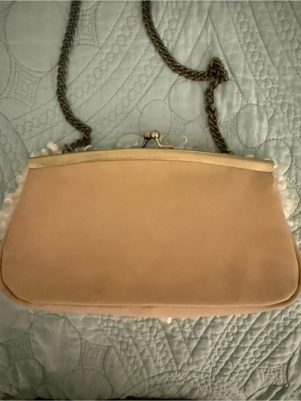 Universal Thread Blush Curly Shearling Chain Clutch